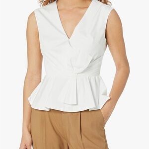 Club Monaco White Peplum Blouse